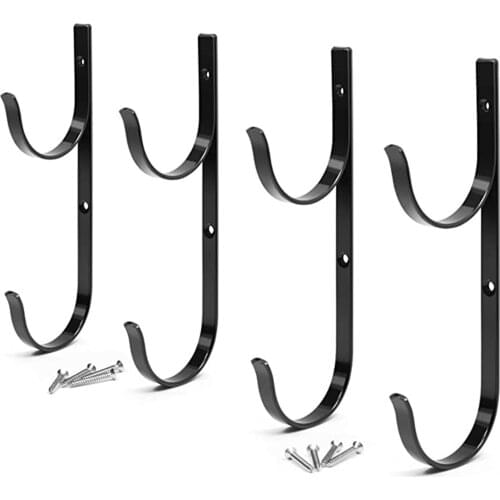 4pcs Pool Pole Hanger Metal Rod Holder Set Ideal Hooks For Telescopic Poles Brushes Vacuum Hose Garden Tools