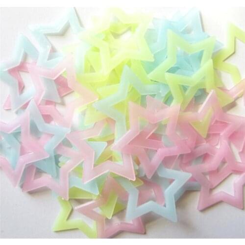 40PCS Mixing Kids Bedroom Fluorescent Glow Dark Stars Wall Stickers Luminous star stickers Plastic Photo Wall Mural 4.6*4.6cm