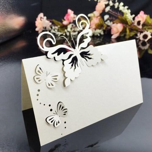 50pcs Butterfly Laser Cut Table Name Place Cards Favor Gifts Table Name Message Setting Card Wedding Birthday Party Supplies