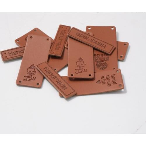 50Pcs Handmade Labels Tag Clothes Garment Leather Hand Made Jeans Bags Shoes Tags DIY Sewing Accessories Supplies