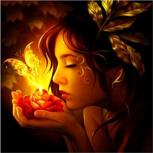 5D Diy Full Round/Square Diamond Painting “Fairy Butterfly" 3D Embroidery Cross Stitch Rhinestone Mosaic Home Decor Gift Yc187