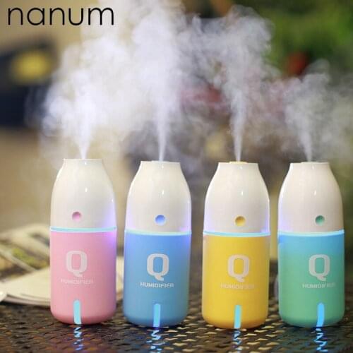 Aroma Essential Oil Diffuser Mini Ultrasonic Q bottle Humidifier Air Purifier LED Night Light USB Car air freshener Mist Maker