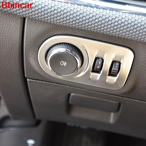 Bbincar Car Accessories Stainless Steel For Chevrolet Cruze 2017 2018 Inner Headlight Switch Button Adjust Cover Trim Frame