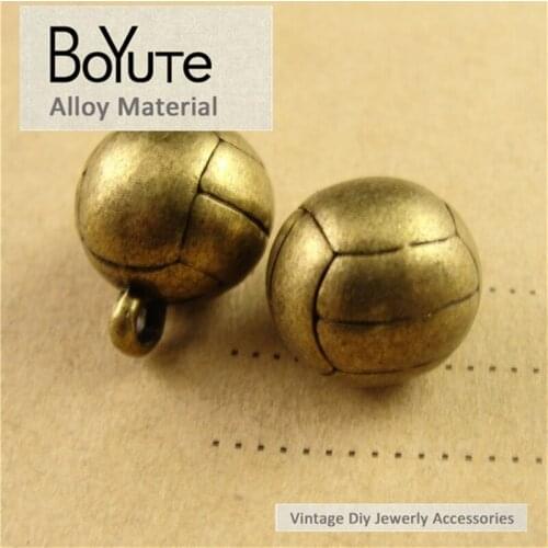 BoYuTe (40 Pieces /lot) 11*14MM Zinc Alloy Vintage Style Volleyball Charms Pendants for Jewelry Making Diy Handmade Craft