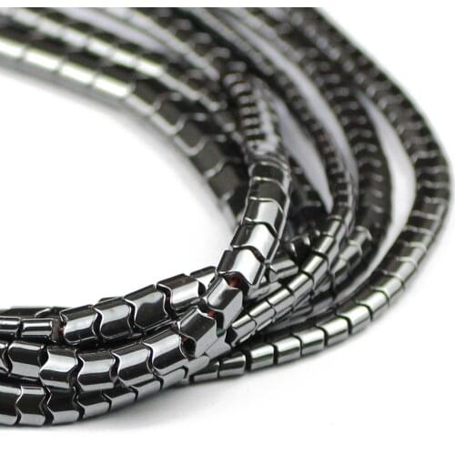 YHBZRET Natural Stone beads Black Hematite Spacer Wave gear shape Loose beads for Jewelry Making DIY bracelets necklace Findings