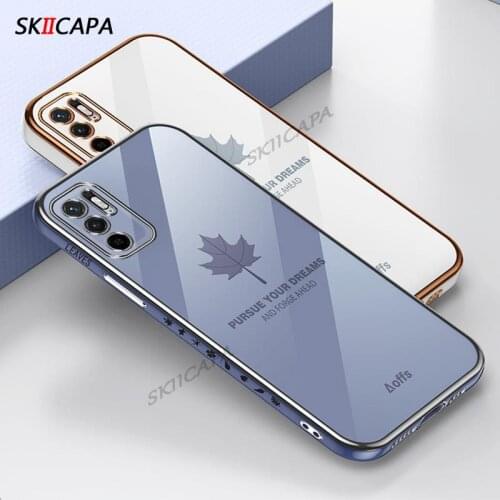 For Redmi Note 10 Pro Plating Maple Leaf Pattern Case For Redmi Note 9 8 Pro 8 2021 Camera Lens Protection Shockproof Back Cover