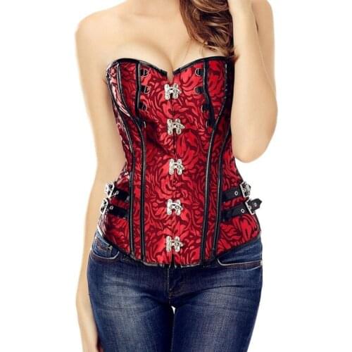 Black Womens Punk Style Spiral Steel Boned Waist Trainer Cincher Shaper Faux Leather Corset Underbust For Party Costumes