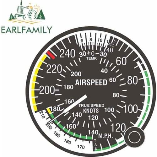 EARLFAMILY 13cm x 13cm For Airspeed Indicator Faa Air Force Fashion Decal Sunscreen Car Repair Sticker Bumper Decoration