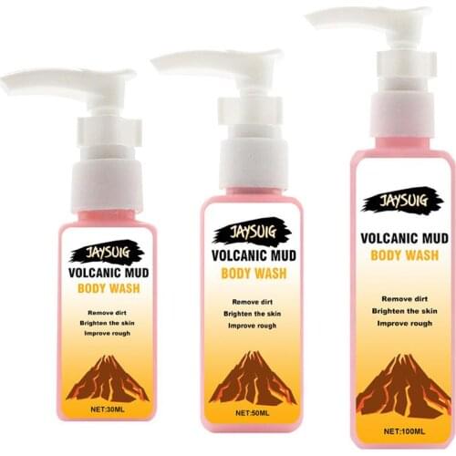 3pcs( 30/50/100ml) Volcanic Mud Shower Gel Whole Body Wash Fast Whitening Deep Clean Moisturizing Nurtrition Skin Exfoliate