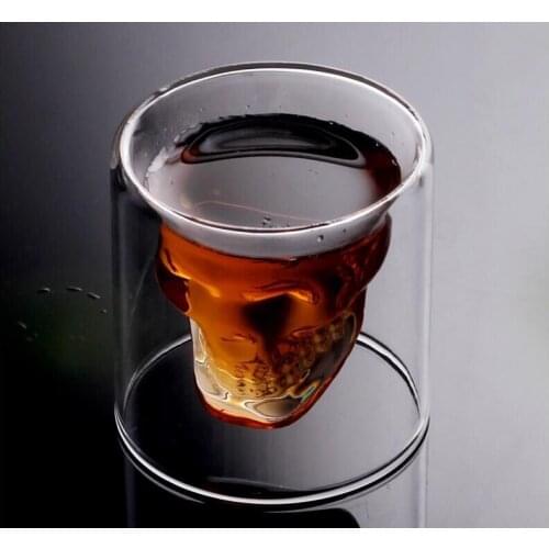 Creative Double-layer Glass cup,Heat-insulating teacup,Heat-Resistant Glass wine coffee Juice Dinkware,For Home office Bar Party