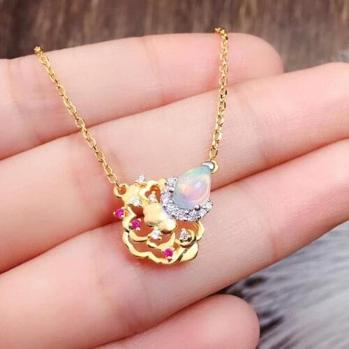 New Fashion Opal Pendant Natural And Real Opla necklace pendant Free shipping 925 sterling silver Natural real opal