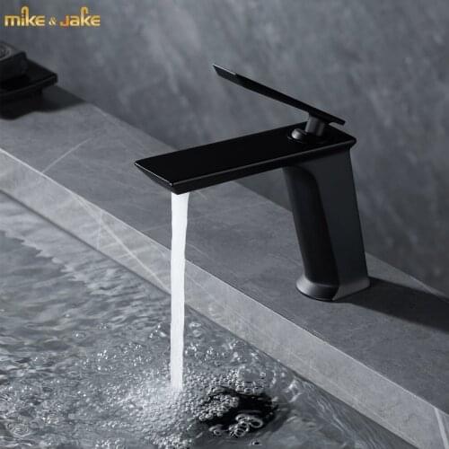 Bathroom matte black basin brass crane water basin mixer hot and cold single handle basin tap sink faucet gold crane