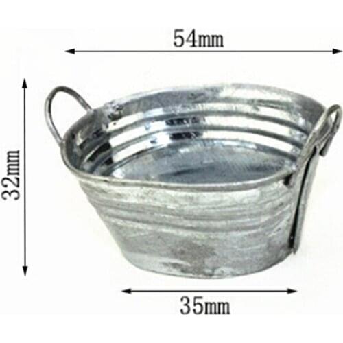 1/12 Dollhouse Miniature Accessories Mini Metal Bathtub Simulation Bathroom Bathing Tub Model Toys for Doll House Decoration