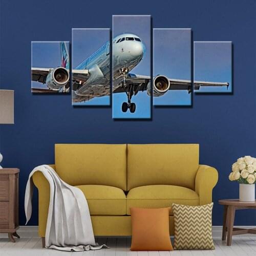 Modular Hd Prints Picture Home Decoration Airplane Paintings Modern Canvas Poster Wall Art For 5 Pieces Living Room Framework