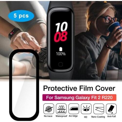 5pcs 3D Curved Soft Protective Film Cover HD For Samsung Galaxy Fit 2 R220 Smart Protection Non Slip Full Screen Protector Cover