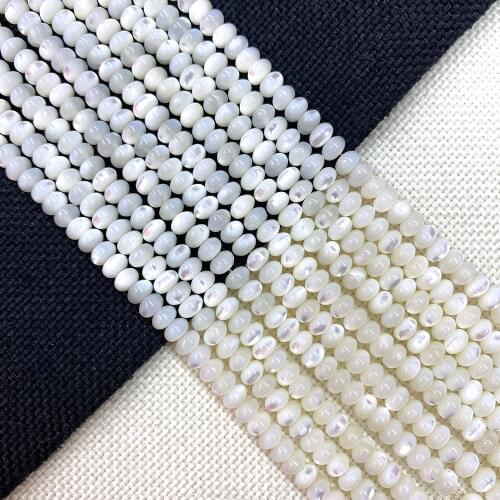 Natural Horseshoe Snail Shell Beads 3x4mm Mother-of-pearl Abacus Beads for Jewelry Making DIY Necklace Bracelet Accessories