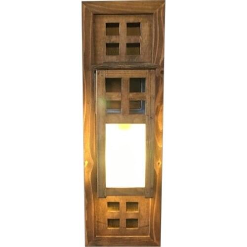 New Modern Tahtacı Wooden Lantern Wall Lamp sconce