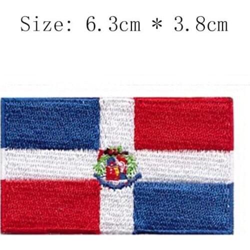 Dominican Republic 2.5" wide embroidery flag patch Wholesale free shipping iron sew on bags left chest SANTO DOMINGO for Jacket
