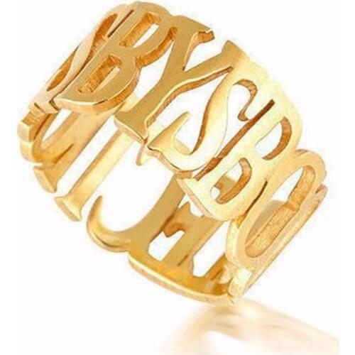 Personalized 925 Sterling Silver Name Ring DIY Letter Ring 925 Silver Jewelry Customize Birthday/Lovers/ Mothers Day Gift