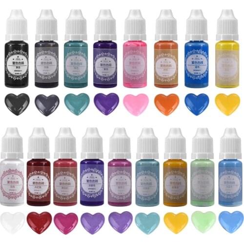 17 Color 10g Epoxy Resin Pigments Dye Liquid Solid Chroma Epoxy Color Pigment UV Resin Jewelry Making Diffusion Colorant Dye Ink