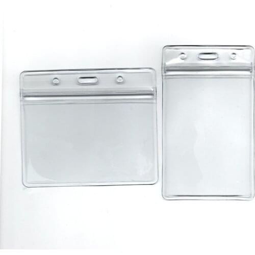 Plastic Protector Cover Card Sleeve Transparent ID Card Badge Holder With Zipper Id Holder Office Supplies