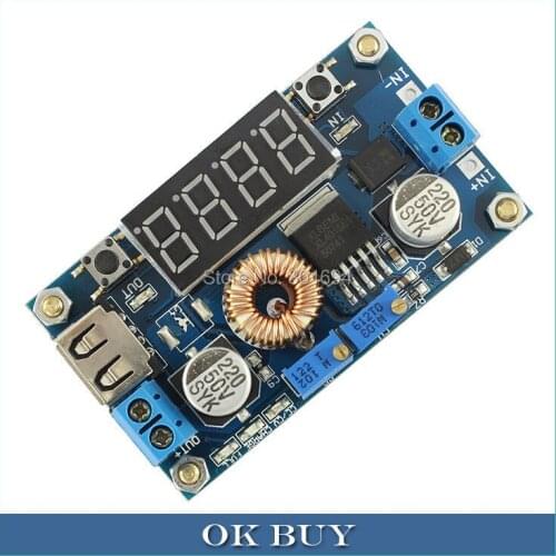 5A Constant Current Constant Voltage Buck Converter 24V 12V LED Driver USB Charger Power/Current/Voltage LED Display Module