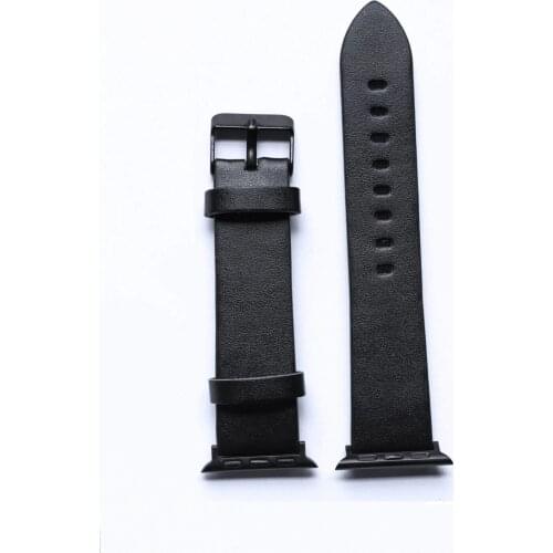 Black Leather Watchbands for apple watch 6 5 44mm 40mm 38mm 42mm Bracelet Strap iwatch 4 3 2 1 Replacenent accessories