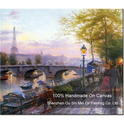 Handmade High Quality Painter Creation in Street Landscape Oil Painting On Canvas for Home Decor Scenery Room Decor Paintings