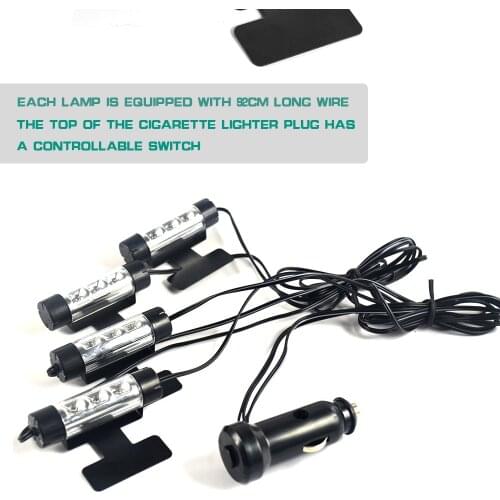 Blue Decor Lamp 4x3 LED Car Interior Light 12V Auto Atmosphere Light 2021 New