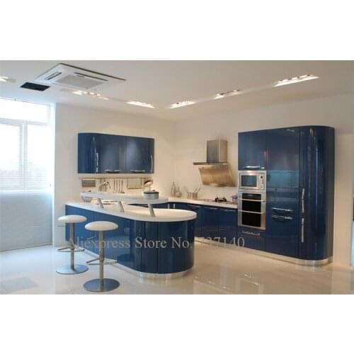 Modern Blue Kitchen Cabinet Designs Foshan Furniture Factory Direct