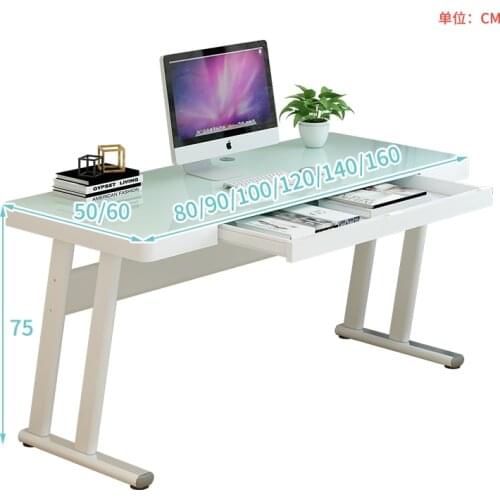 Computer desk table toughened glass large desk desk desk simple double desk household