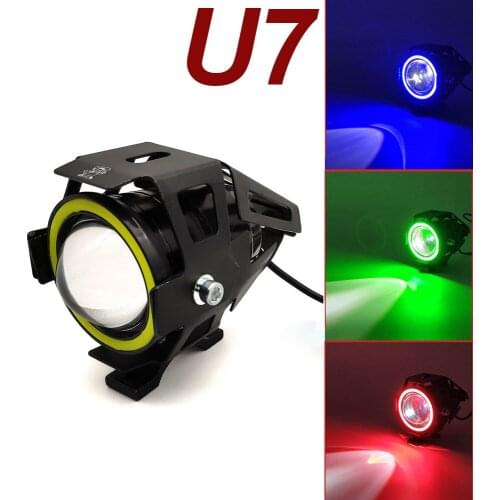 U7 LED Light Motorcycle Angel Eyes Headlight Spotlights Auxiliary Bright Fog Light For Yamaha XT1200Z SUPER TENERE WR250F YZF R1