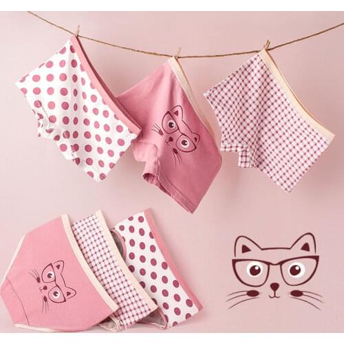 Tobani Girls Panties children cotton boxer kid briefs underwear Cute cat Underpants shorts for height 80-160cm 6 Pieces/pack