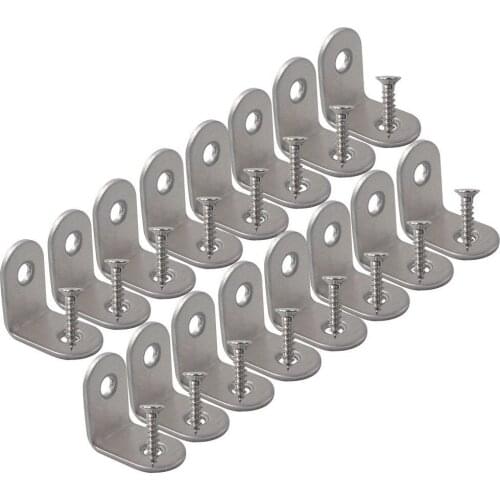 Corner Brace, 20mmx20mm Stainless Steel Brace Corner Steel Joint Right Angle Bracket Fastener, 16 Pieces with Screws