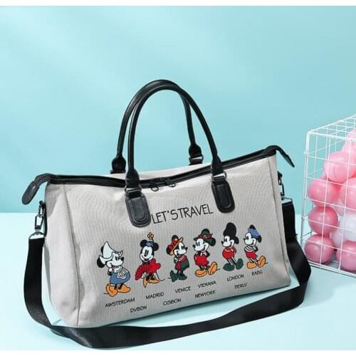 Disney Mickey Minnie Outdoor Mickey Mouse Cartoon Cute Canvas Bags Women New Large Capacity Single Shoulder Messenger Bag