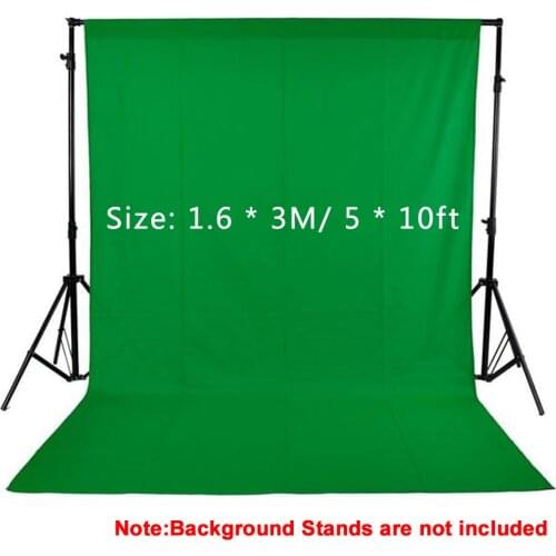 1.6x3M / 5x10FT Studio Photography Backdrops Black White Green Screen Photo Background 100% Non-woven for Studio Vedio Shooting