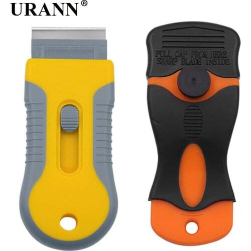 URANN 1pcs Double-Edged Plastic Blades Replacement Scraper Window Car Glass Glue Tape Remover Safety Sticker Decals Removal Tool