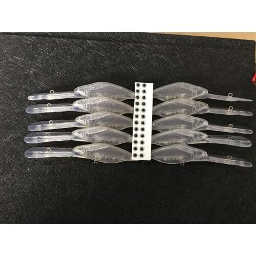 10pcs Unpainted Crankbait Fishing Lure Body 4 13/32 Inch 9/32OZ Blank lure JS#307