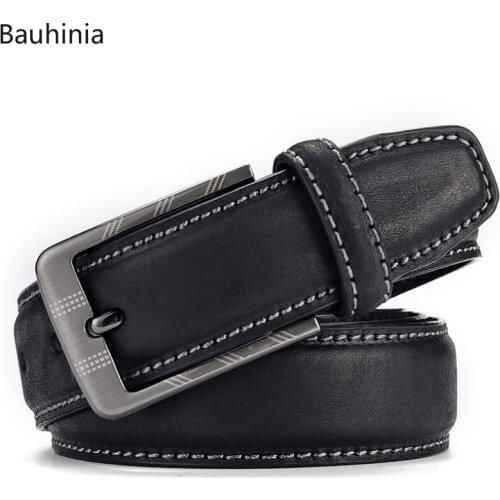 2021 Man Newest Style Luxury High-quality Casual Alloy Pin Buckle Belt 100-130cmOptional Leather Black Designer Business Belt