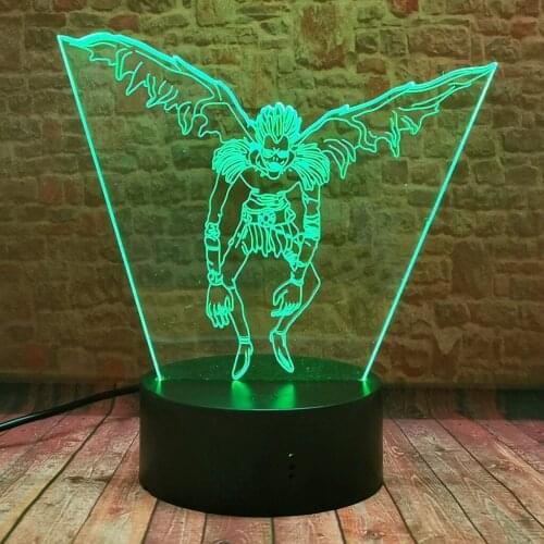 3D Illusion LED Nightlight Colorful Flashing Glow in the Dark Night Lamp Ryuk Model Death Note Anime Figure Toys