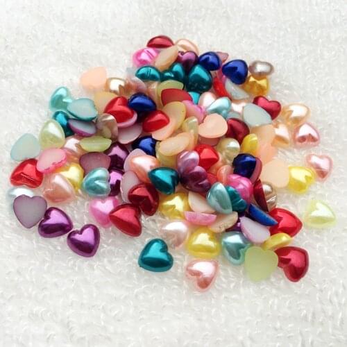 Diy 600pcs 8mm Heart Shape Acrylic Rhinestone Stone Flatback button DIY nail polish .D45A*5