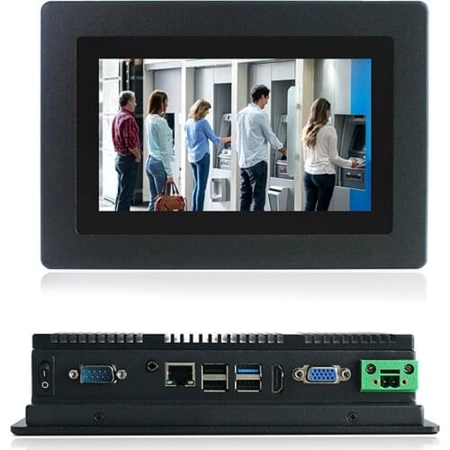 7" industrial computer touch screen i3 6100U 1024x600 embedded pc windows 10 7/8 HD-MI/VGA/RS232/LAN all in one pc fanless