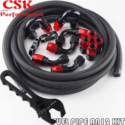 AN12 Nylon Steel Braided Oil Fuel Line Fitting Hose End Wrench Tool Spanner kit