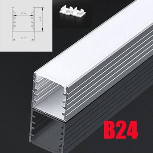 B24 5 Sets 50cm U Shape LED Strip Lights Aluminum Channel Profile With Cover, End Caps for LED Bar Lights