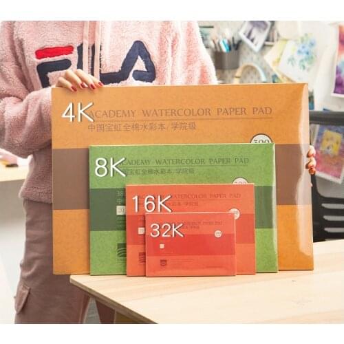 Baohong 100% Cotton Professional Watercolor Paper 20 Sheets Hand Painted 300g Watercolor Book for Artist Student Supplies