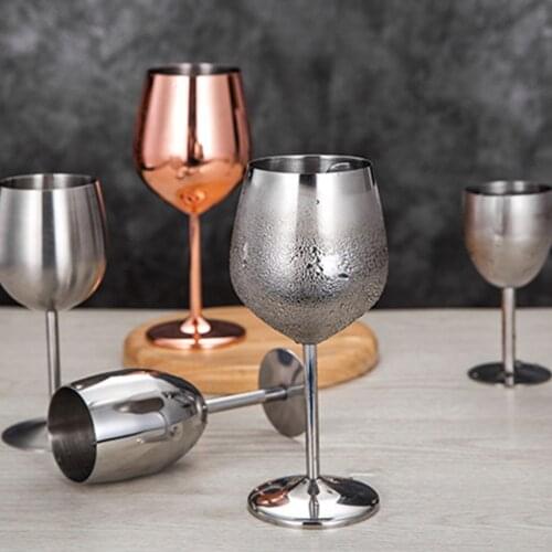 Stainless Steel Red Wine Goblet Bar Party Beer Juice Drink Champagne Cup For Party Picnic Bar Drinks Cups Charms Party Supplies