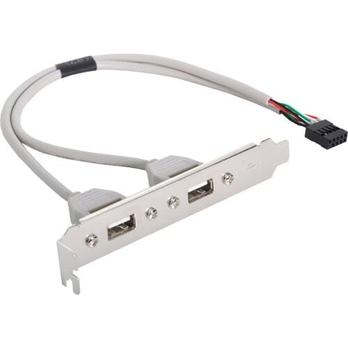 Cablecc 2-Port USB2.0 Motherboard Rear Panel Expansion Bracket Host Adapter PCI USB 2.0 A type Female Screw