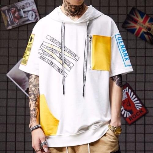 2020 Japanese Harajuku INS Printed Patchwork T-shirt Men Summer High Street Hip Hop Oversized Short Sleeve Couple T Shirt