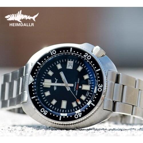 HEIMDALLR Mechanical Dive Watch Men NH35 Automatic Watch Solid steel strip Sapphire Crystal 200m Diver Watches C3 Luminous Men