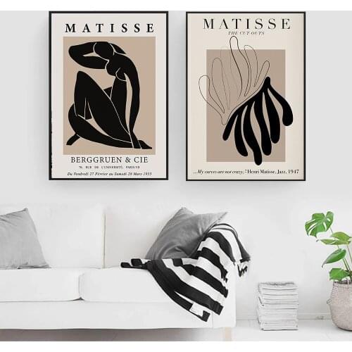 Matisse Black Art Poster Minimalist Modern Canvas Artist Home Decoration Nude Abstract Painting Wall Pictures for Living Room